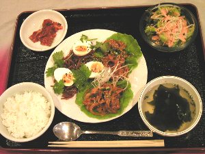 日替りランチ(キンピラと豚バラ焼き))